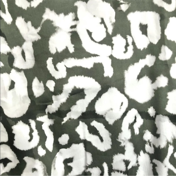 NWT Elizabeth & James Tunic Dress Ruffled Hem Leopard Green White Cottagecore L - Picture 12 of 15